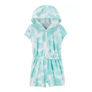 Carters Girls Tie-Dye Hooded Swim Romper